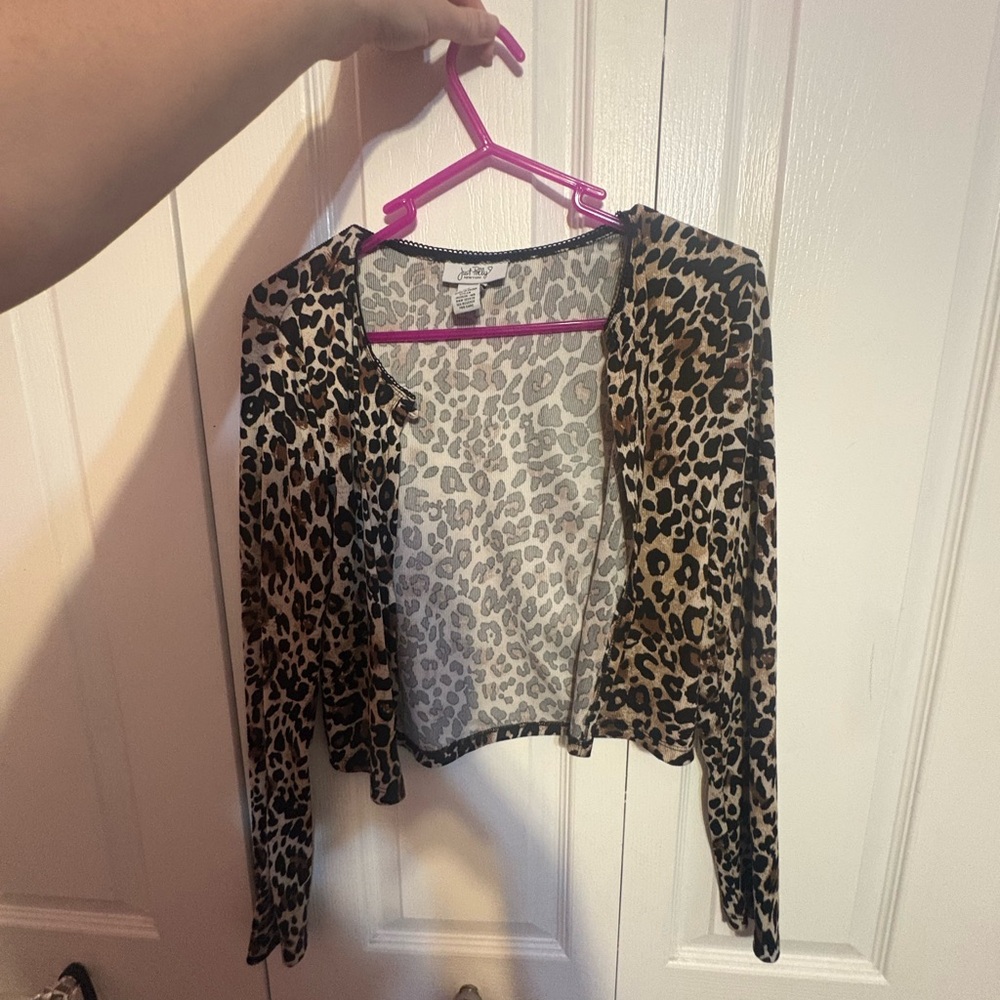 Leopard Print and Blue Cardigan